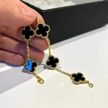 [Cadisa] CLOVER 5 MOTIF ONYXS BRACELET COLLECTION
