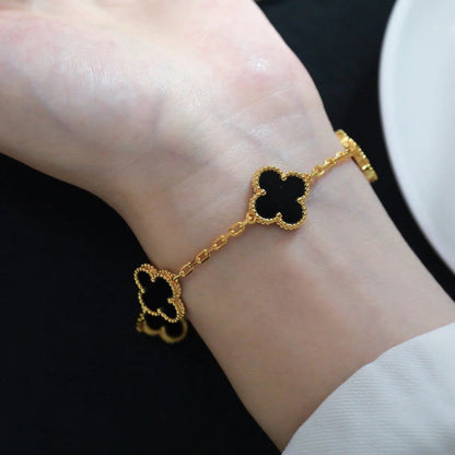 [Cadisa] CLOVER 5 MOTIF ONYXS BRACELET COLLECTION