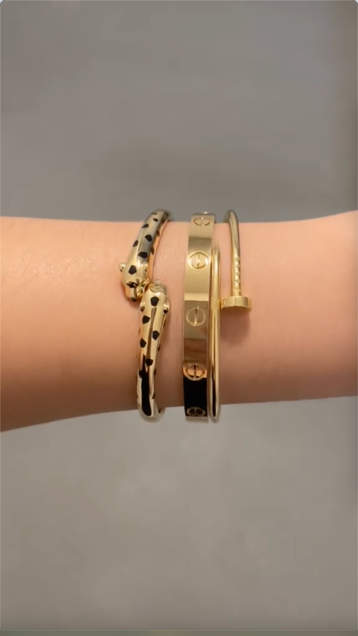 [Cadisa] Panth¨¨re & LOVE  & JUSTE  Diamond Bracelet Stack Set