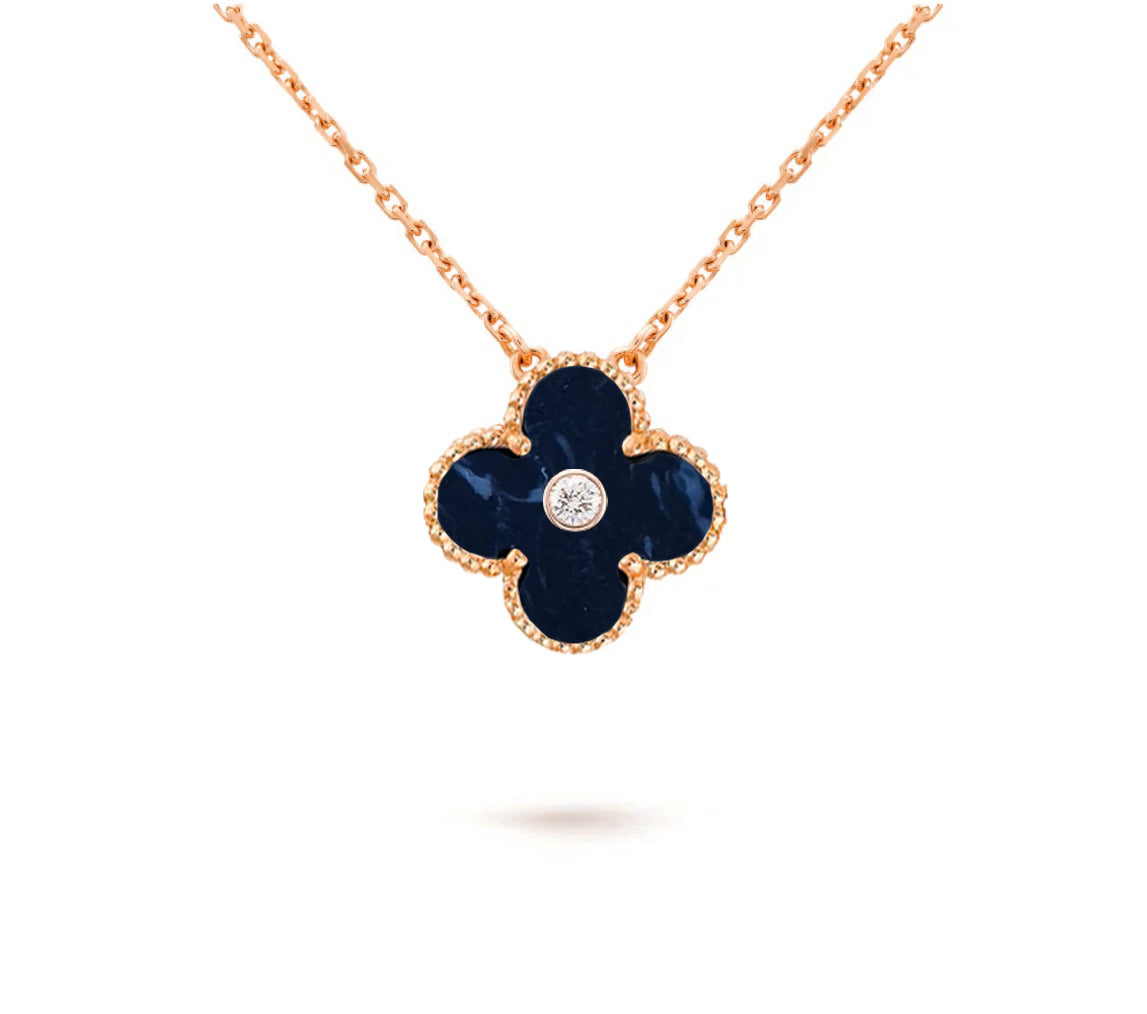 [Cadisa]CLOVER 15MM DIAMOND SINGLE FLOWER NECKLACE COLLECTION