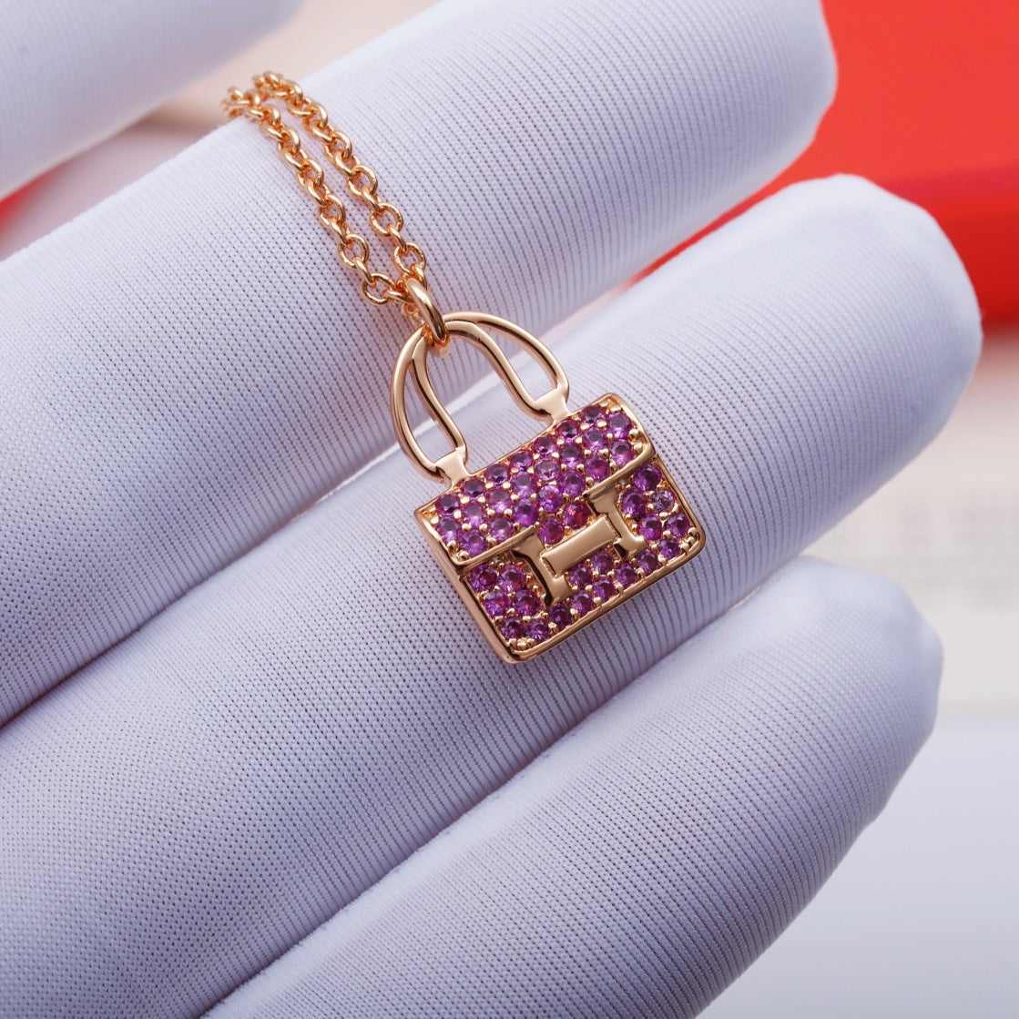 [Cadisa]CONSTANCE PEDANT PURPLE DIAMOND NECKLACE