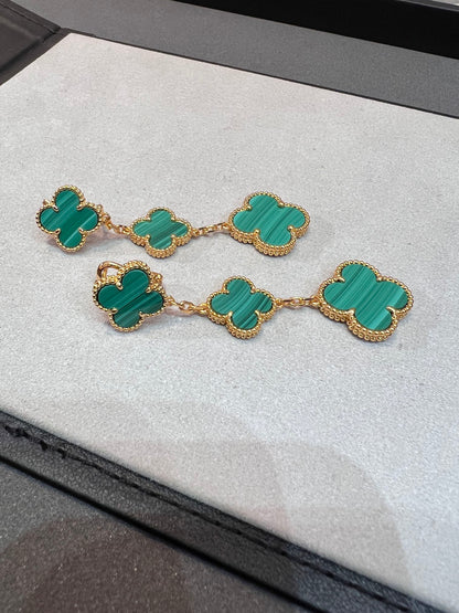 [Cadisa]CLOVER MALACHITE 3 MOTIFS GOLD