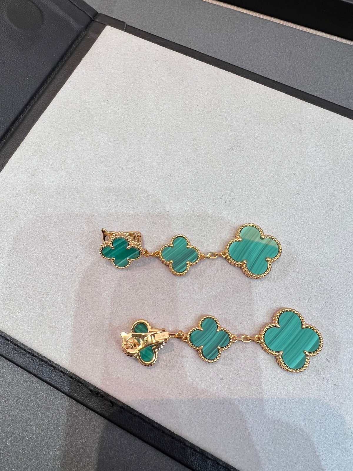 [Cadisa]CLOVER MALACHITE 3 MOTIFS GOLD