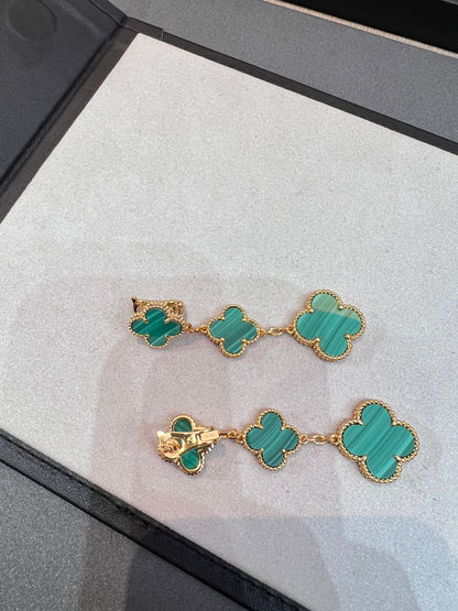 [Cadisa]CLOVER MALACHITE 3 MOTIFS GOLD