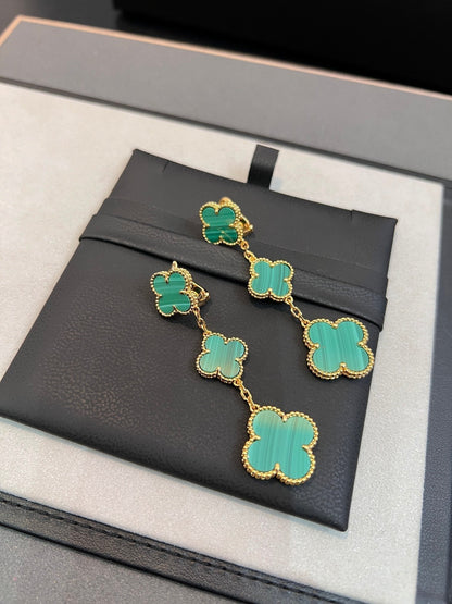 [Cadisa]CLOVER MALACHITE 3 MOTIFS GOLD