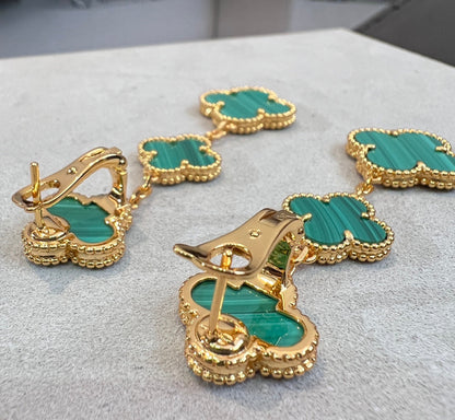 [Cadisa]CLOVER MALACHITE 3 MOTIFS GOLD
