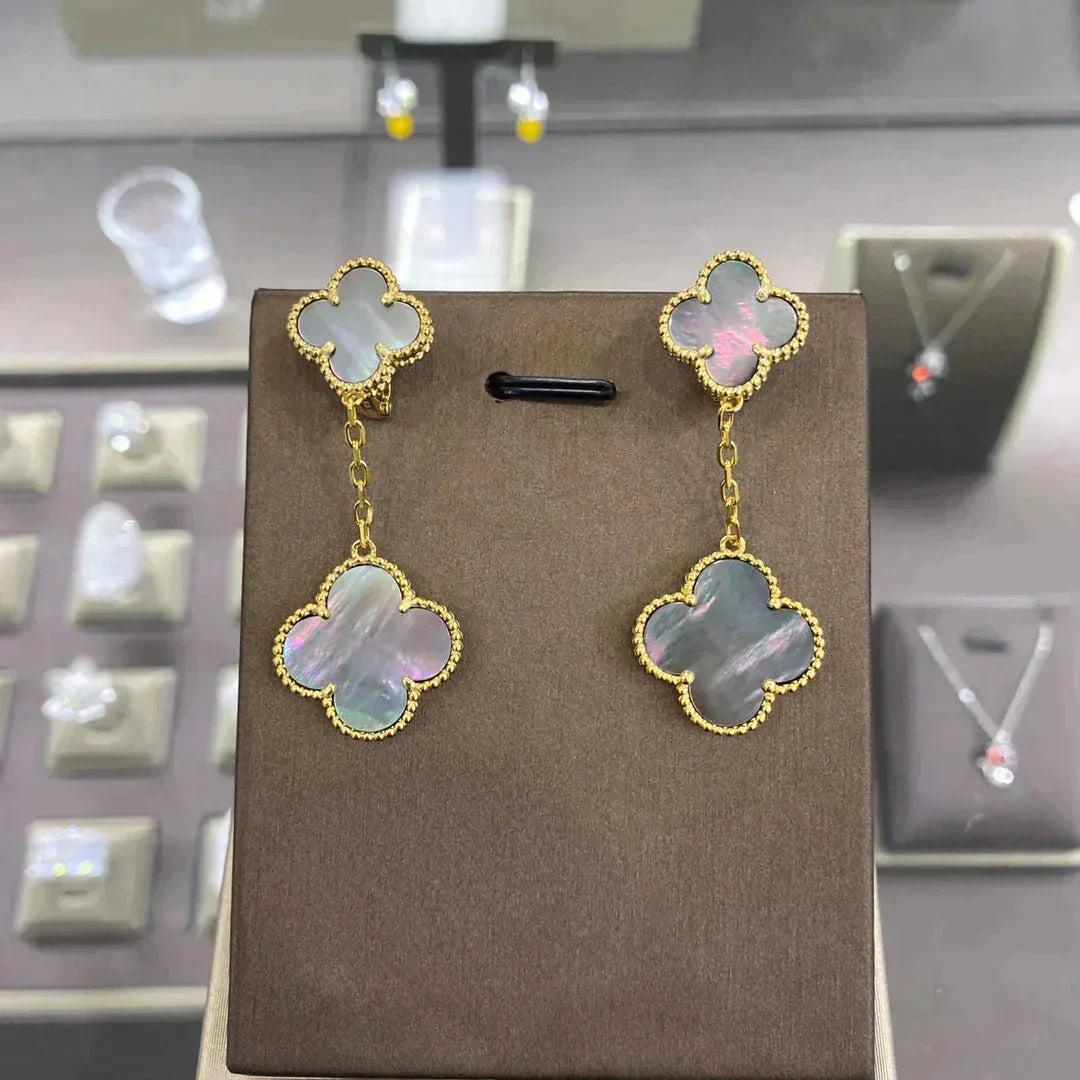 [Cadisa]CLOVER 2 MOTIFS  EARRINGS (MULTIPLE CHOICESC