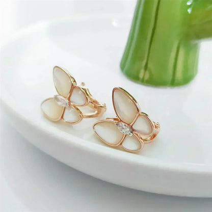 [Cadisa]BUTTERFLY MOP DIAMOND EARRINGS
