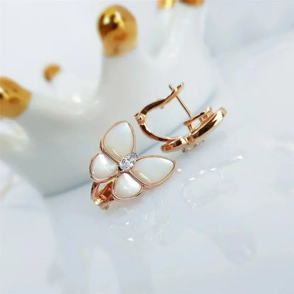 [Cadisa]BUTTERFLY MOP DIAMOND EARRINGS