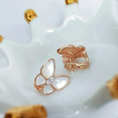 [Cadisa]BUTTERFLY MOP DIAMOND EARRINGS
