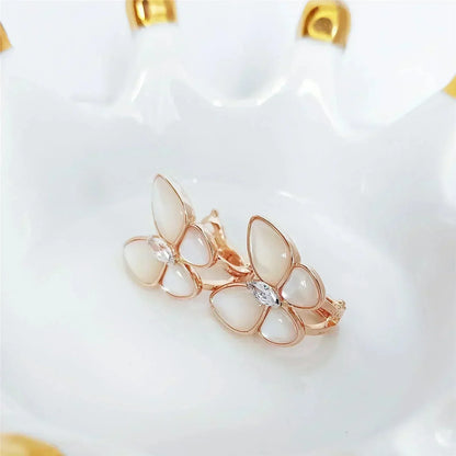 [Cadisa]BUTTERFLY MOP DIAMOND EARRINGS