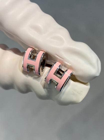 [Cadisa]MINI POP H SILVER EARRINGS PINK