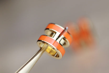 [Cadisa]MINI POP H EARRINGS ORANGE