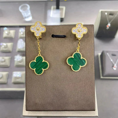 [Cadisa]CLOVER  2 MOTIFS  DIAMOND  EARRINGS (MULTIPLE CHOICESç´