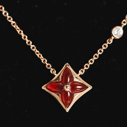 [Cadisa]STAR NECKLACE PINK GOLD 1 DIAMOND