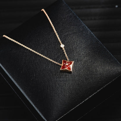 [Cadisa]STAR NECKLACE PINK GOLD 1 DIAMOND