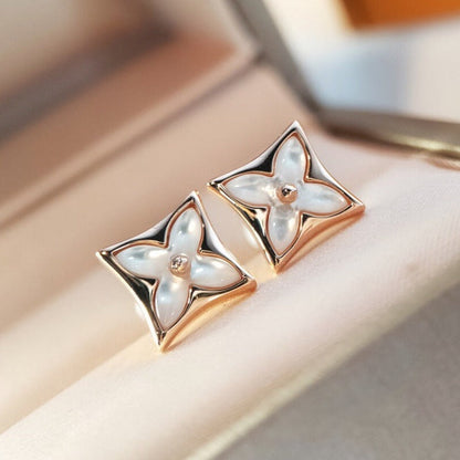 [Cadisa]STAR MOP PINK GOLD EARRINGS