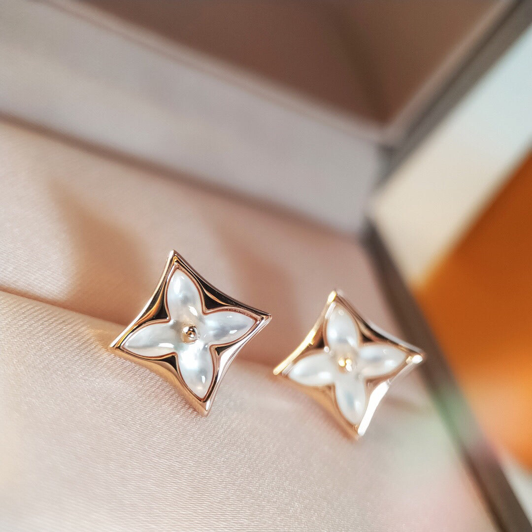 [Cadisa]STAR MOP PINK GOLD EARRINGS