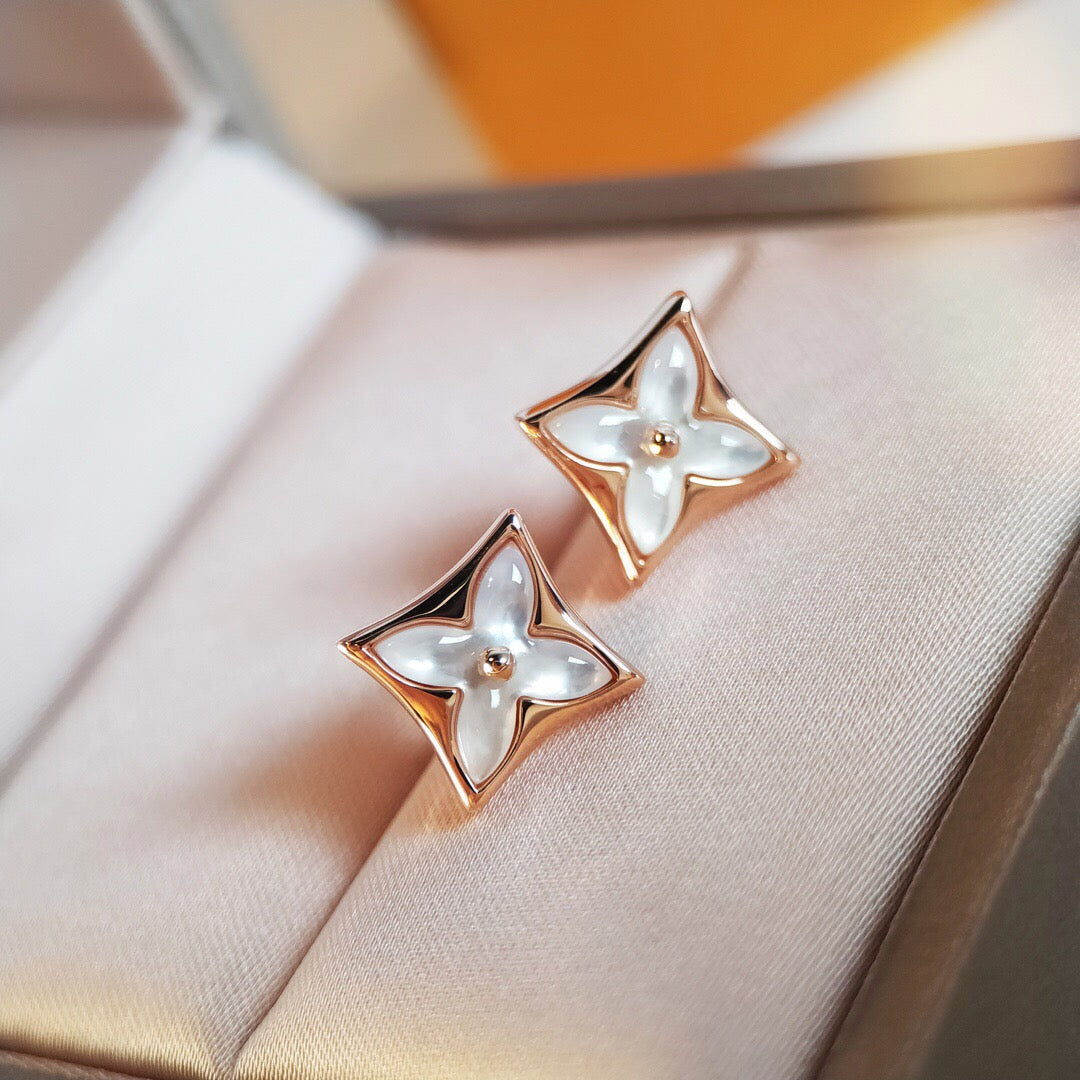 [Cadisa]STAR MOP PINK GOLD EARRINGS