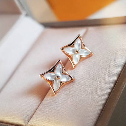 [Cadisa]STAR MOP PINK GOLD EARRINGS