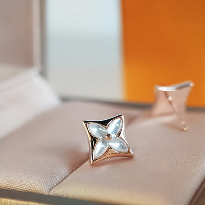 [Cadisa]STAR MOP PINK GOLD EARRINGS