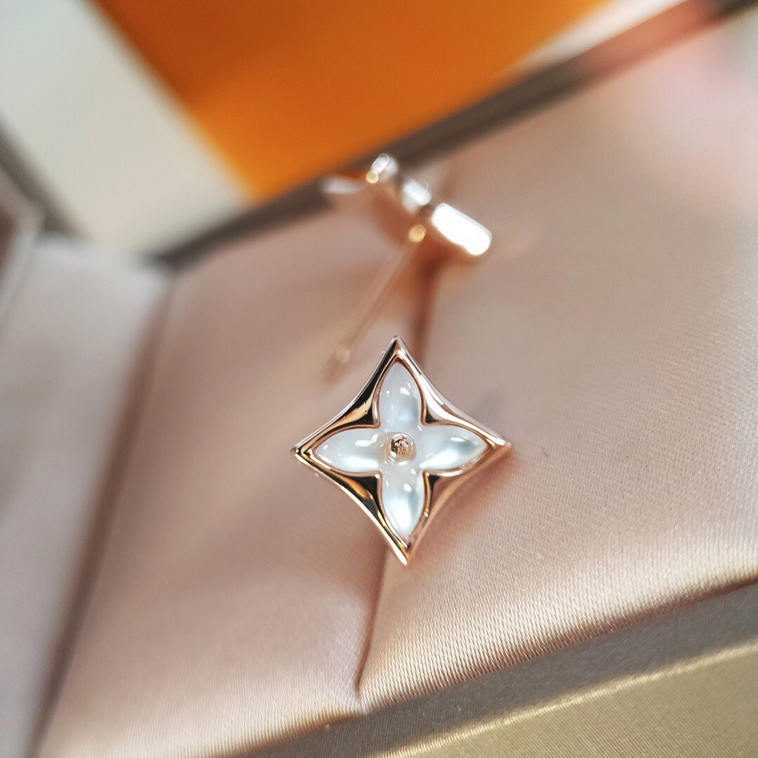 [Cadisa]STAR MOP PINK GOLD EARRINGS