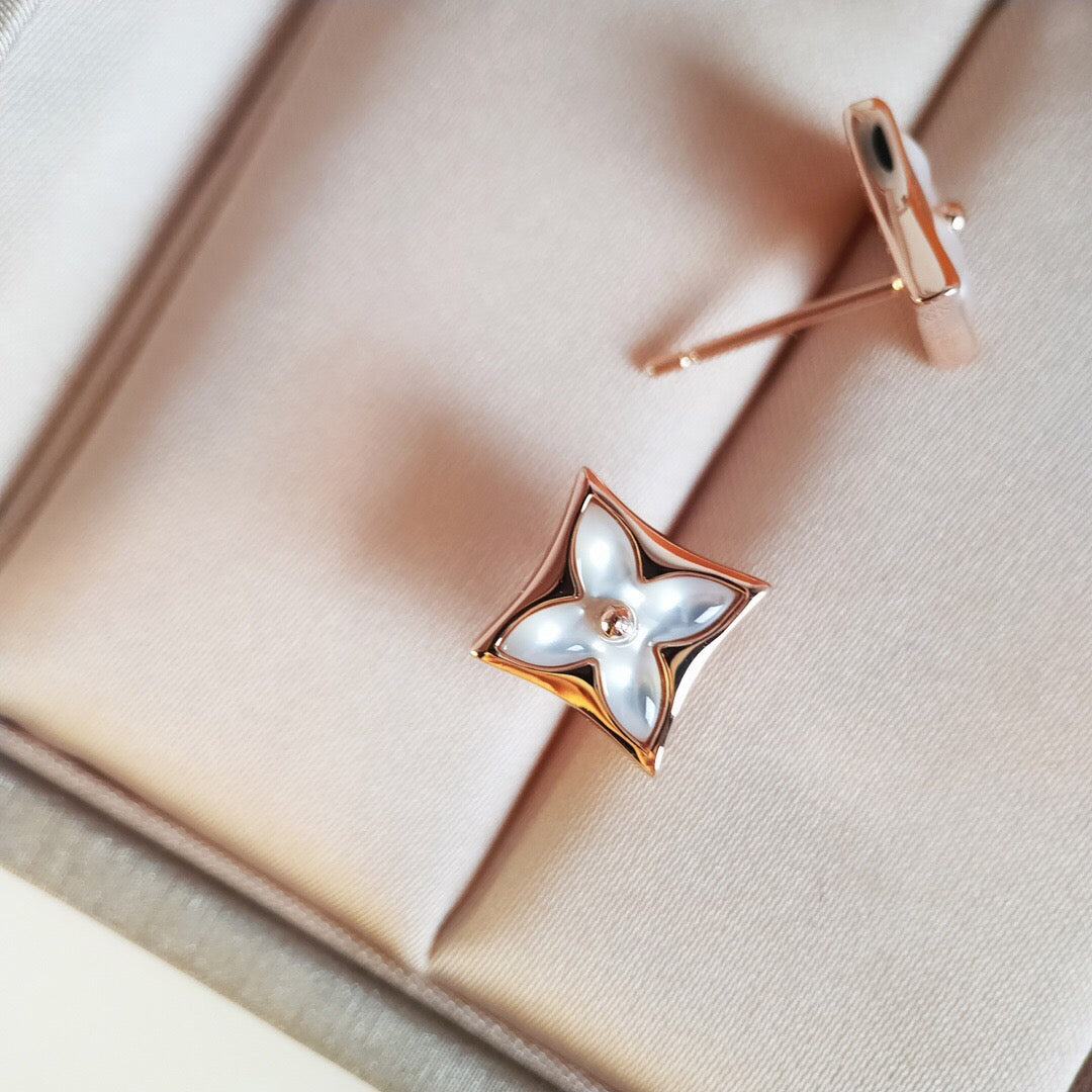 [Cadisa]STAR MOP PINK GOLD EARRINGS