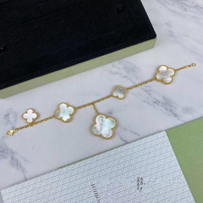[Cadisa]MAGIC CLOVER MOP GOLD BRACELET 5 MOTIFS