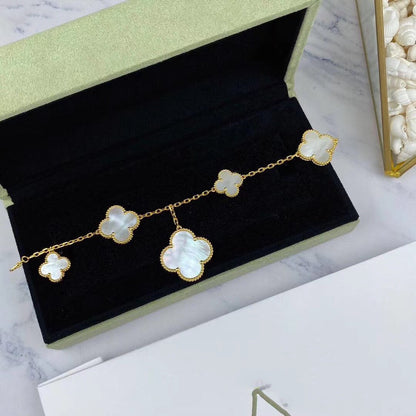 [Cadisa]MAGIC CLOVER MOP GOLD BRACELET 5 MOTIFS