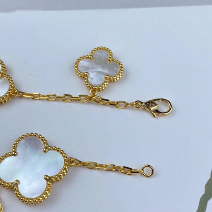 [Cadisa]MAGIC CLOVER MOP GOLD BRACELET 5 MOTIFS