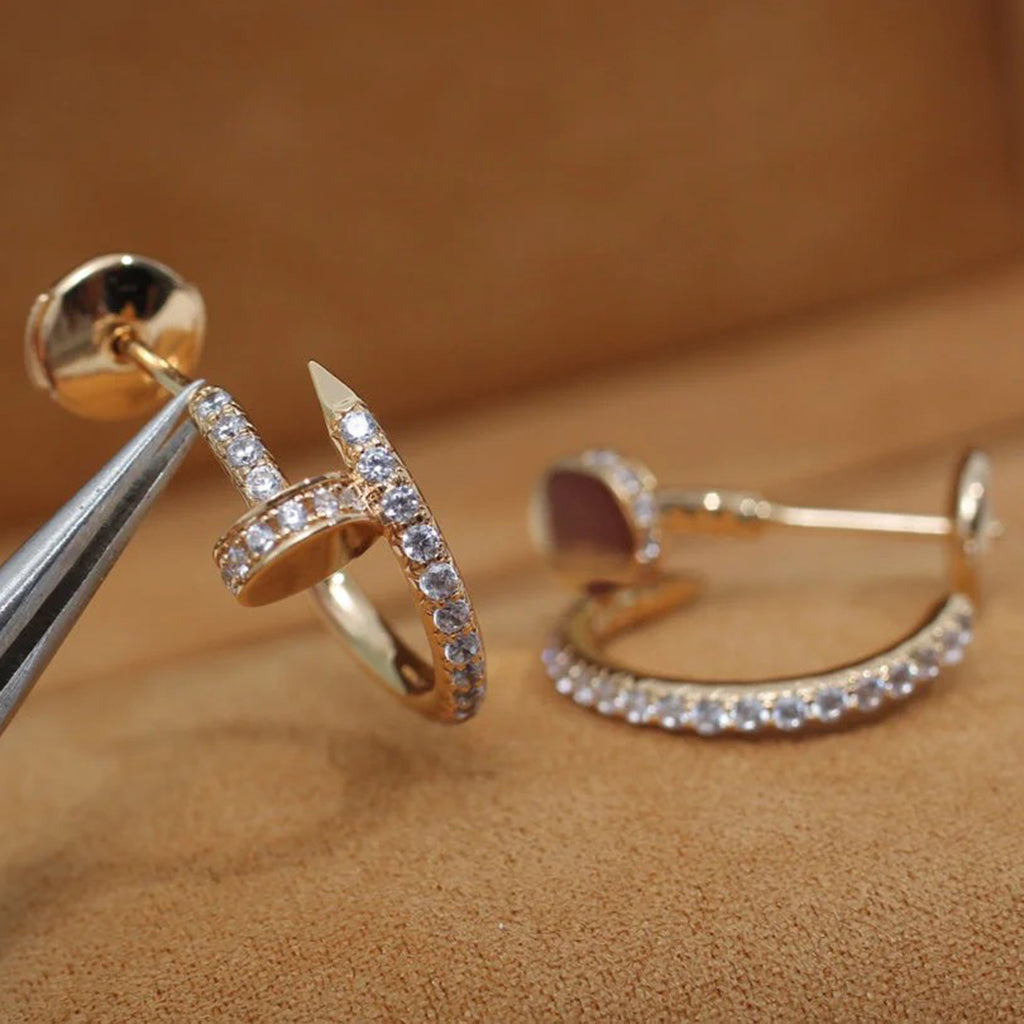 [Cadisa] JUSTE FULL DIAMOND SMALL EARRINGS