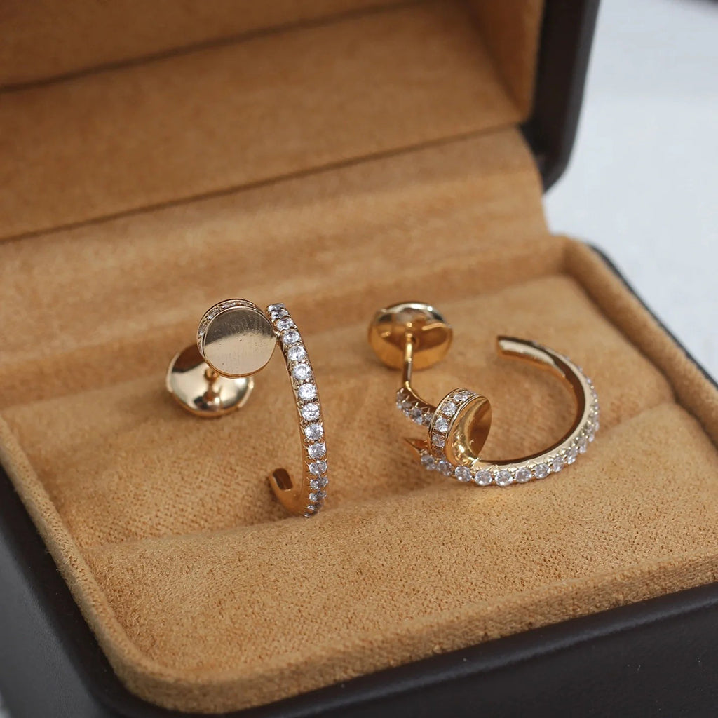 [Cadisa] JUSTE FULL DIAMOND SMALL EARRINGS