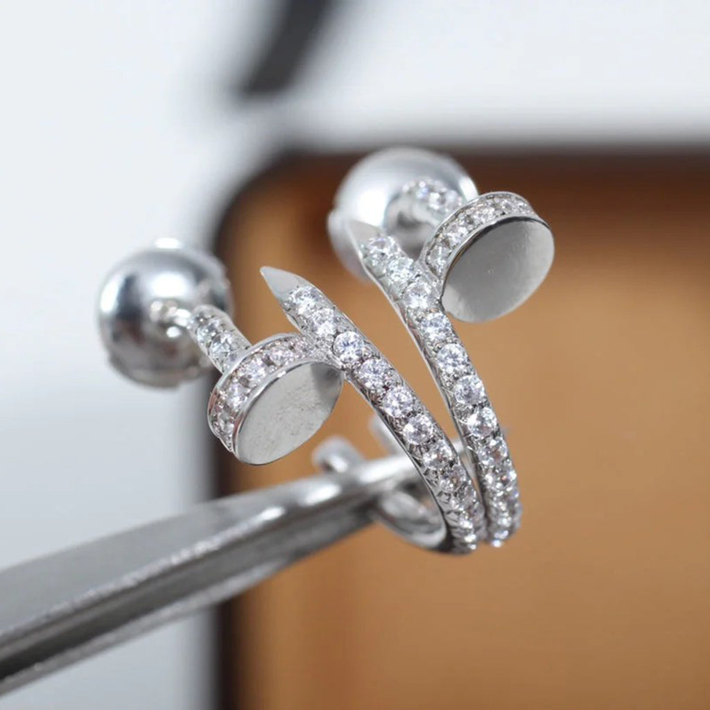 [Cadisa] JUSTE FULL DIAMOND SMALL EARRINGS
