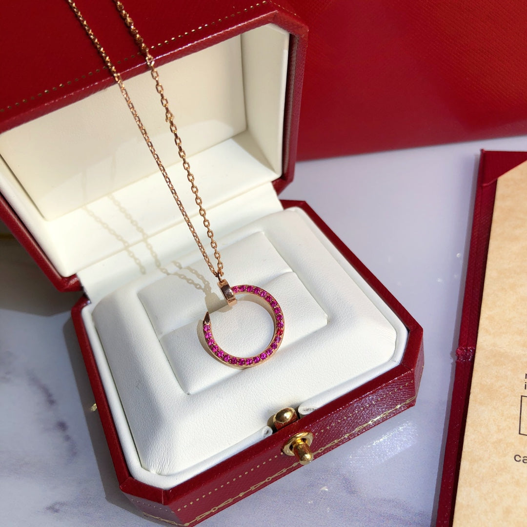 [Cadisa] JUSTE NECKLACE RED FULL DIAMONDS