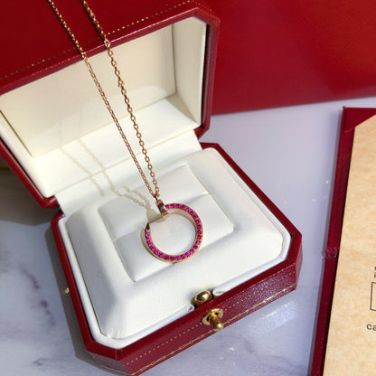 [Cadisa] JUSTE NECKLACE RED FULL DIAMONDS