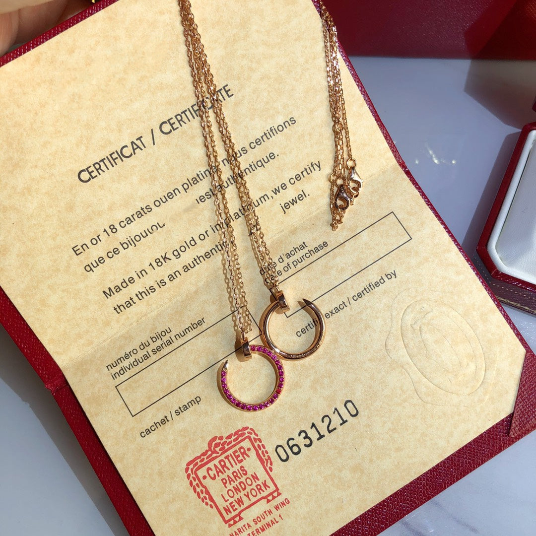 [Cadisa] JUSTE NECKLACE RED FULL DIAMONDS