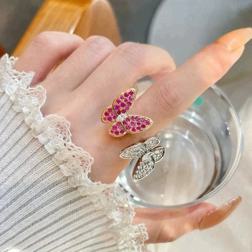 [Cadisa]TWIN BUTTERFLY DIAMOND RING