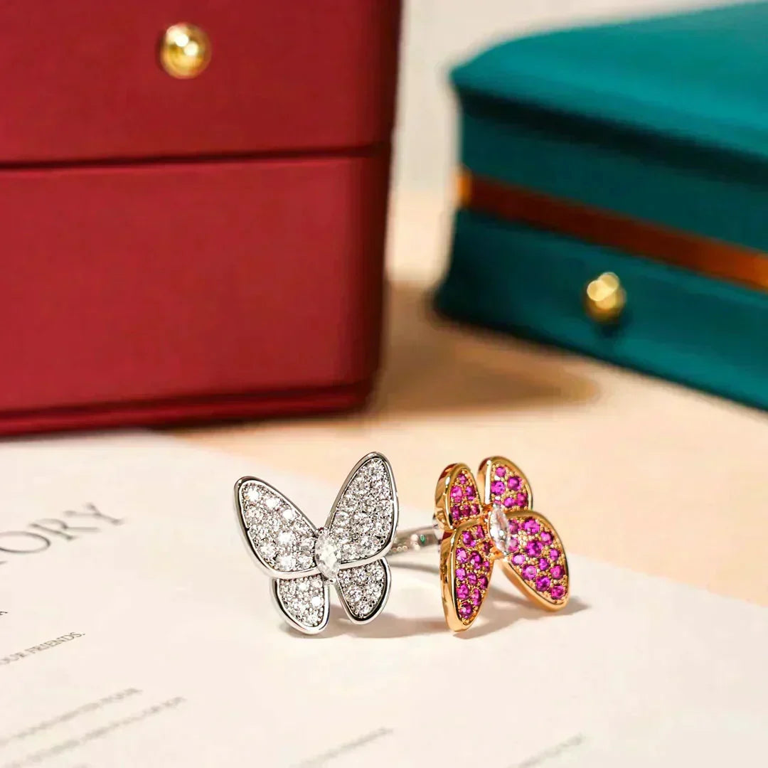 [Cadisa]TWIN BUTTERFLY DIAMOND RING