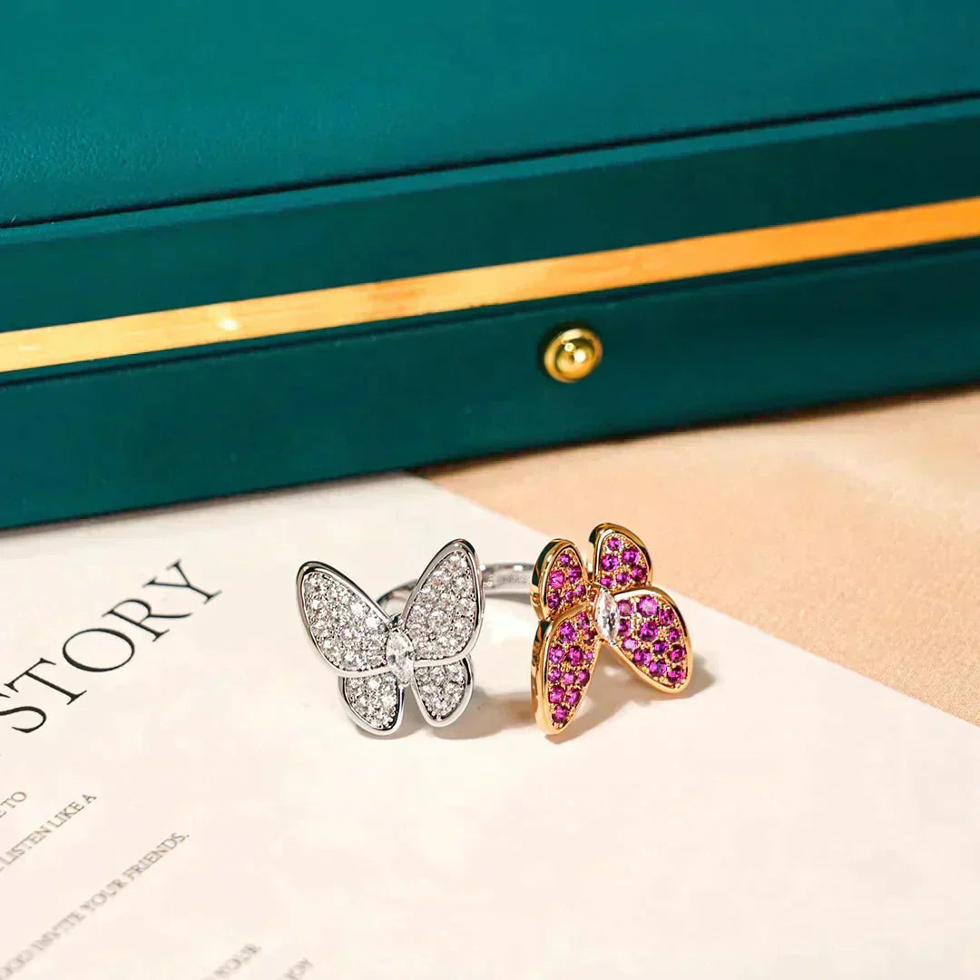 [Cadisa]TWIN BUTTERFLY DIAMOND RING