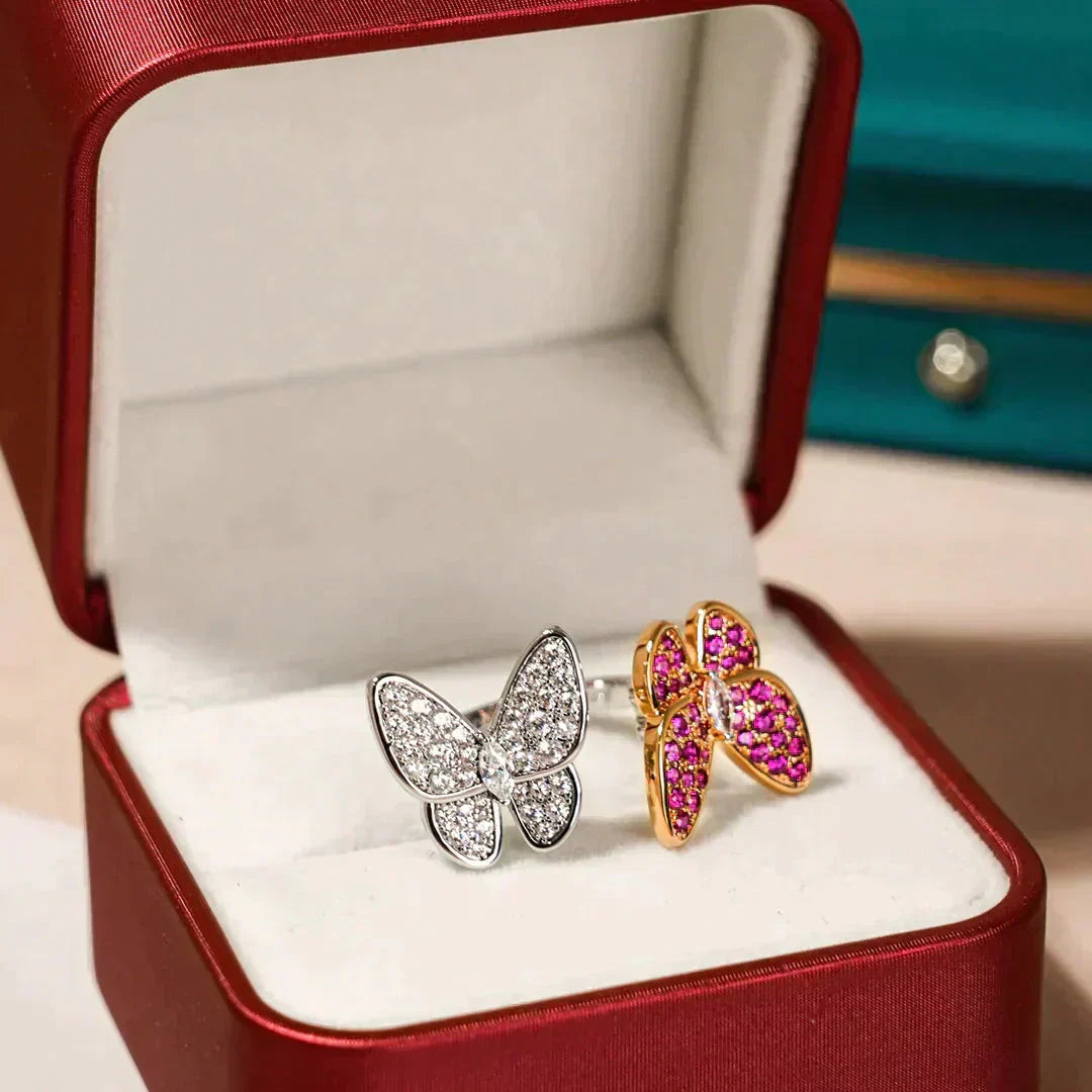 [Cadisa]TWIN BUTTERFLY DIAMOND RING