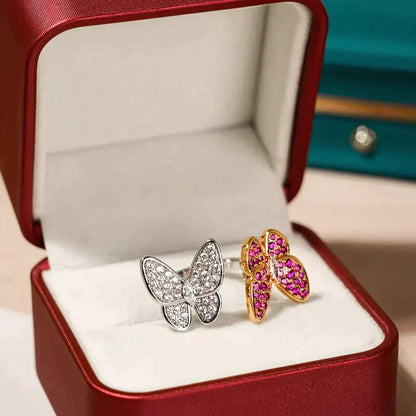 [Cadisa]TWIN BUTTERFLY DIAMOND RING