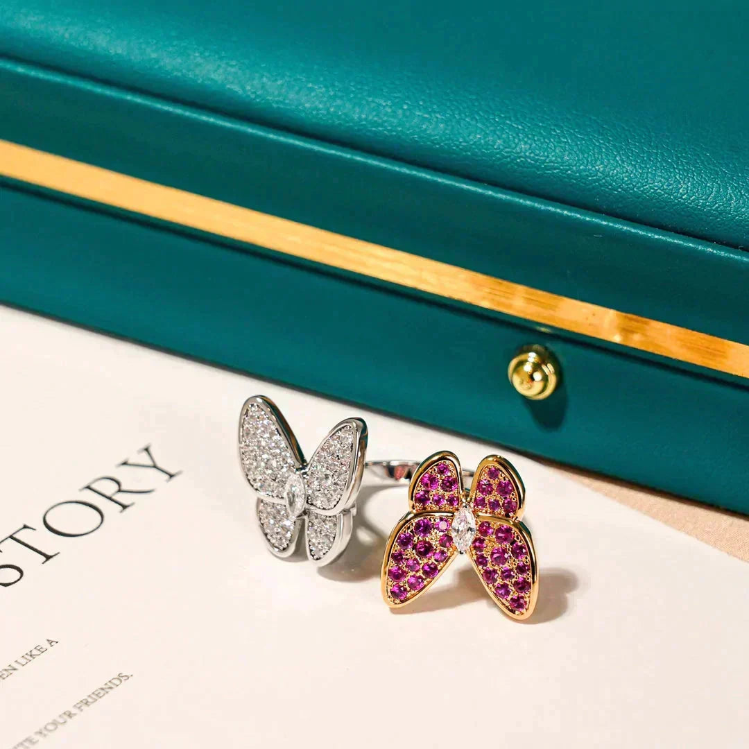 [Cadisa]TWIN BUTTERFLY DIAMOND RING
