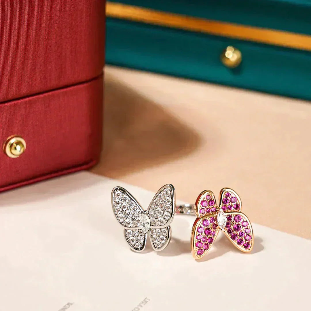 [Cadisa]TWIN BUTTERFLY DIAMOND RING