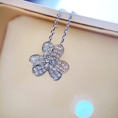 [Cadisa]CLOVER DIAMOND NECKLACE SILVER
