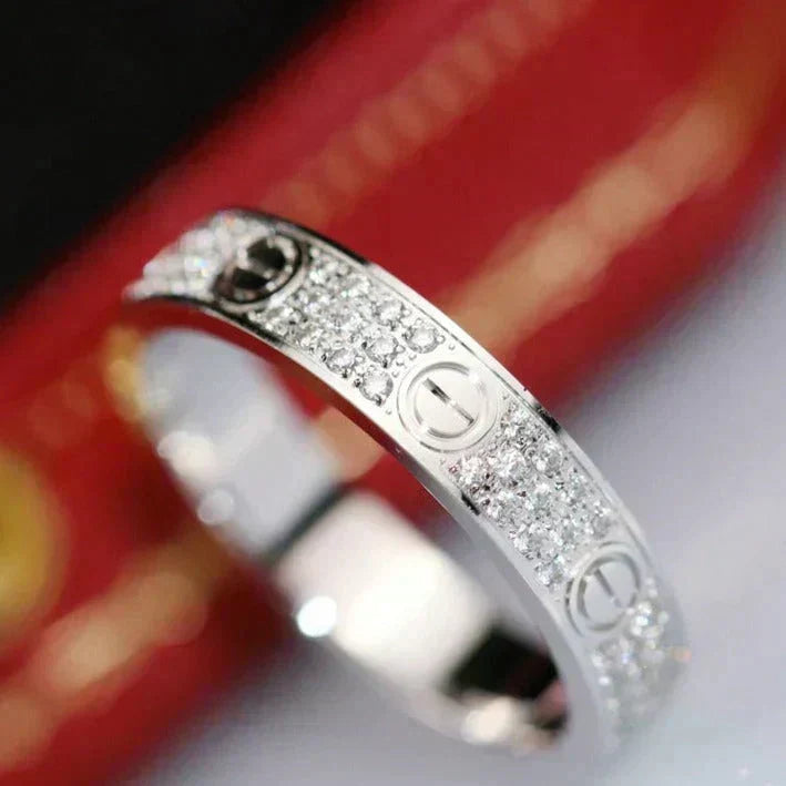 [Cadisa] LOVE RING 4.0MM DIAMOND PAVED