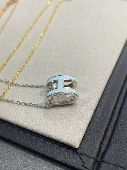 [Cadisa]POP H LIGHT BLUE NECKLACE