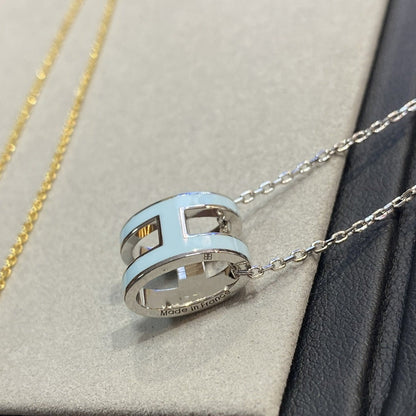 [Cadisa]POP H LIGHT BLUE NECKLACE