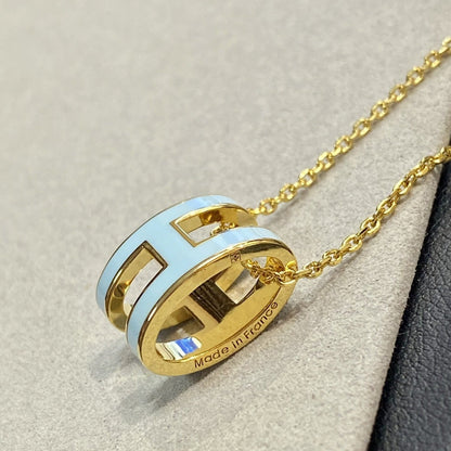 [Cadisa]POP H LIGHT BLUE NECKLACE