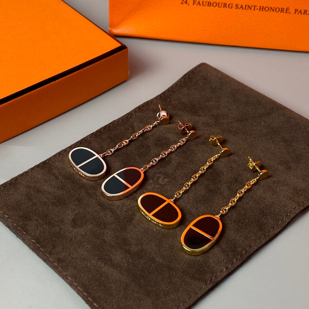 [Cadisa]CHAINE VERSO BLACK CERAMIC EARRINGS