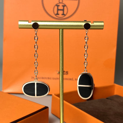 [Cadisa]CHAINE VERSO BLACK CERAMIC EARRINGS